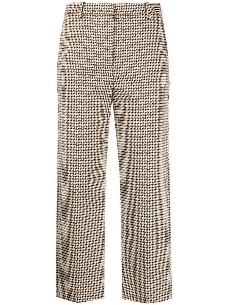 dogtooth-print cropped trousers