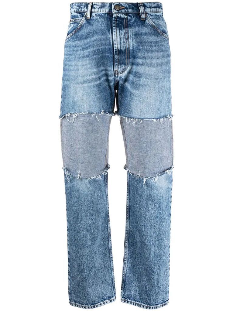 mid-rise distressed jeans