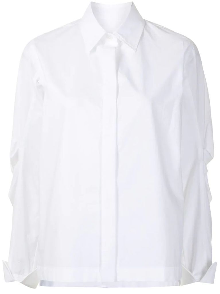 shirt with pleat detailing at sleeves
