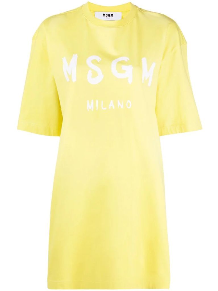 logo-print short-sleeve dress