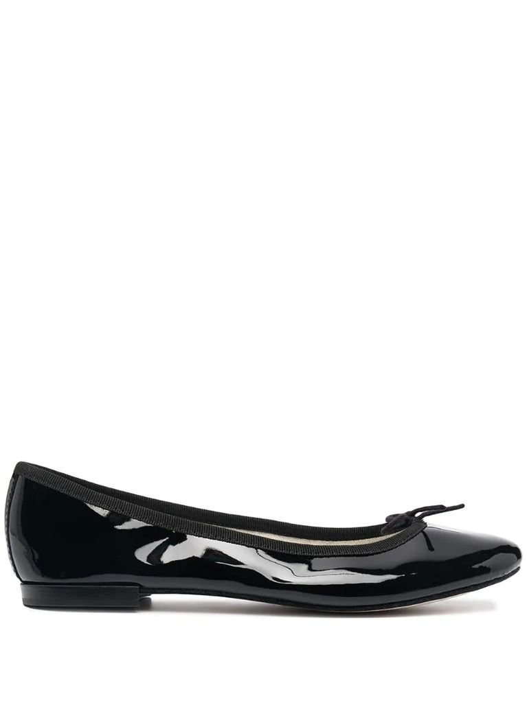 glossy flat ballerina shoes