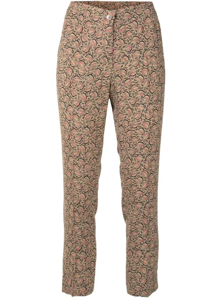 floral print slim trousers