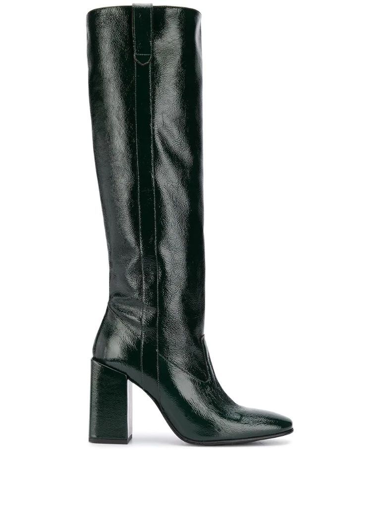 block-heel knee-high boots