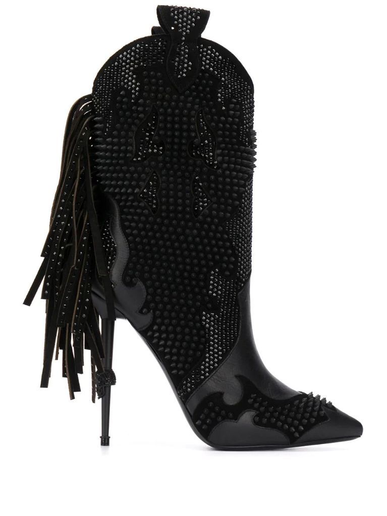 Cowboy 130mm fringed boots