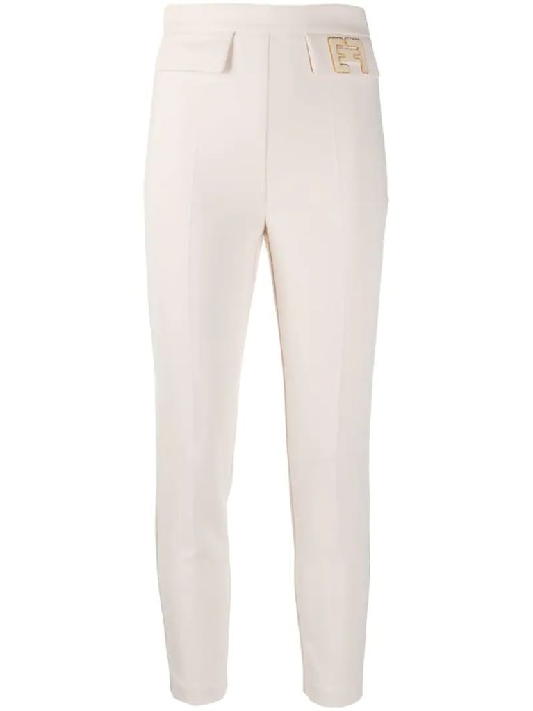 logo cropped trousers