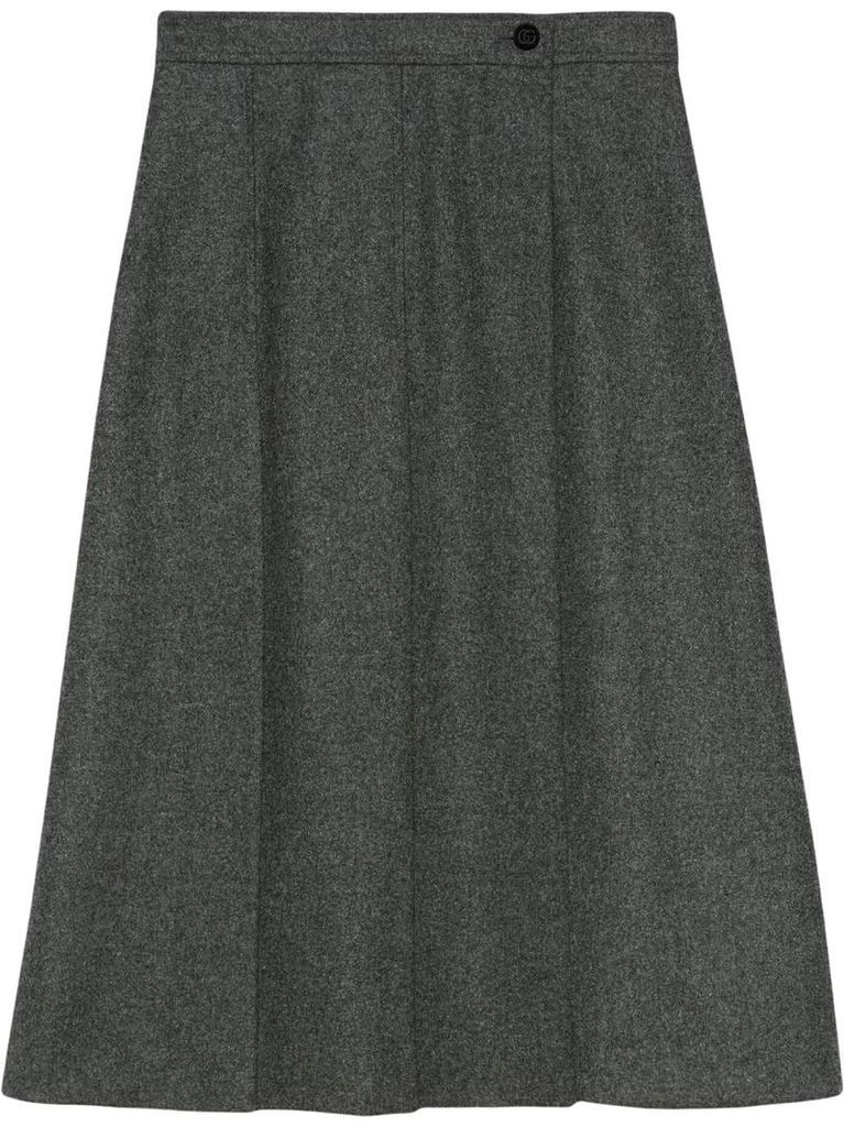 pleated flannel skirt