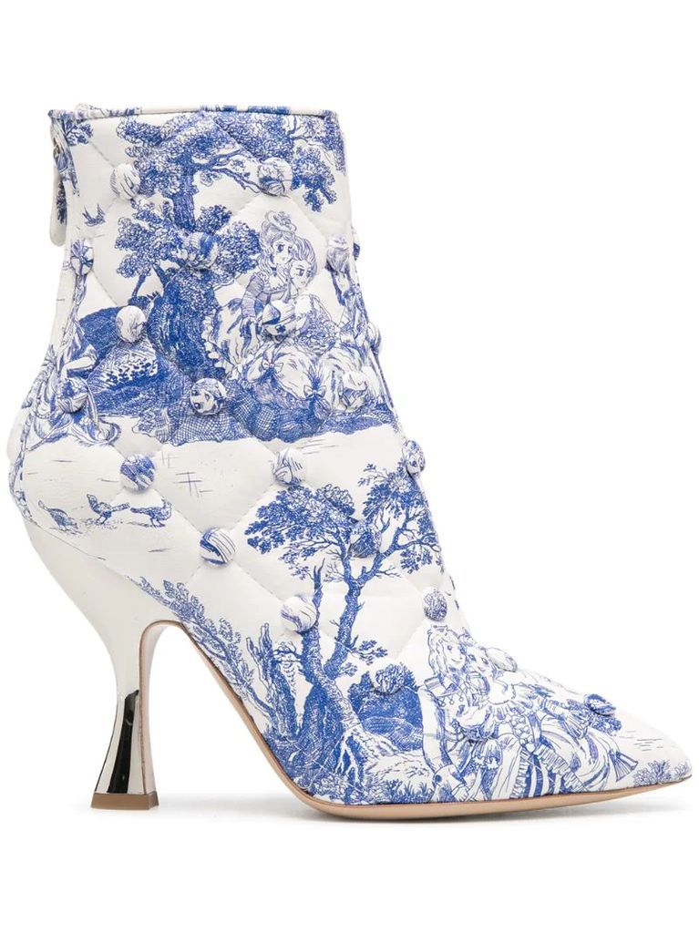 quilted Anime Antoinette printed booties