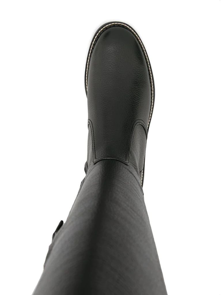 knee-length elasticated panel boots