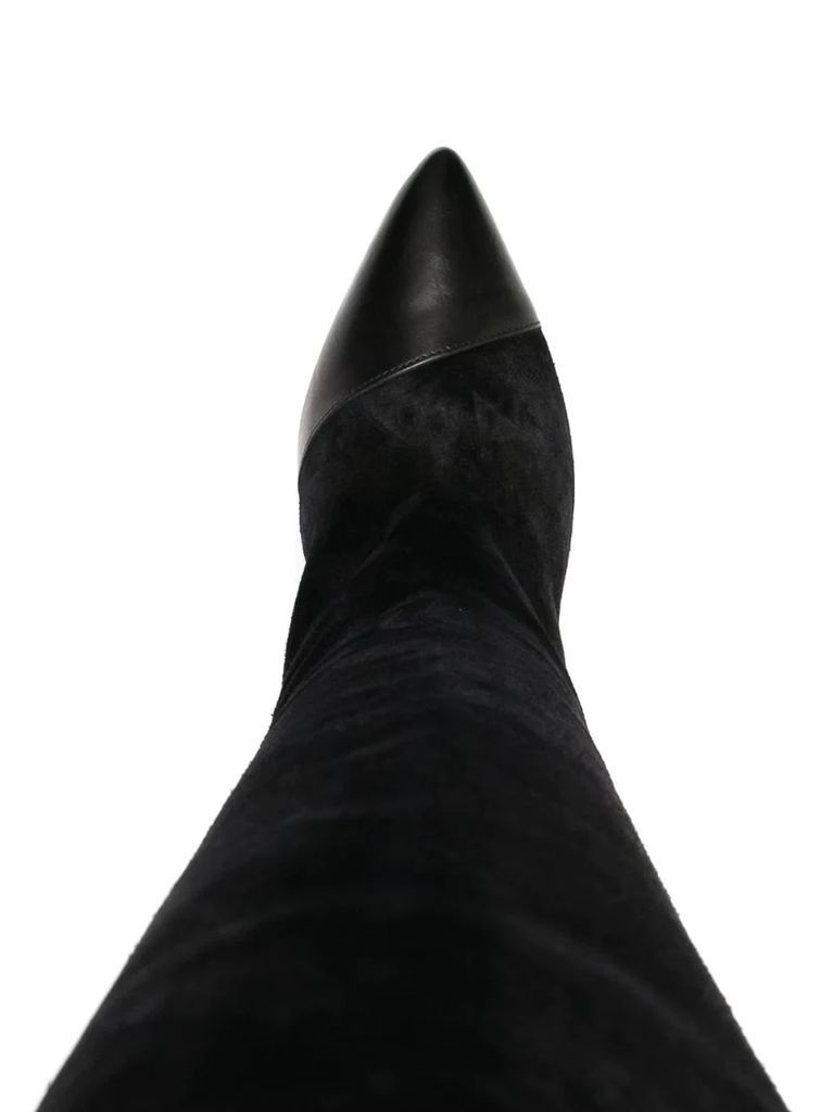 pointed-toe knee-high boots
