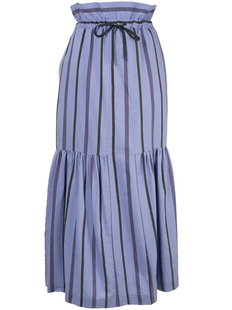 striped high waisted skirt