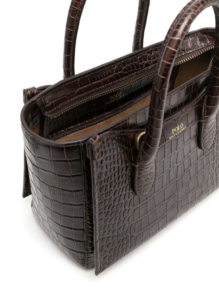 embossed-leather tote bag
