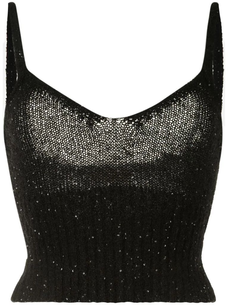 Toria sequined knitted top