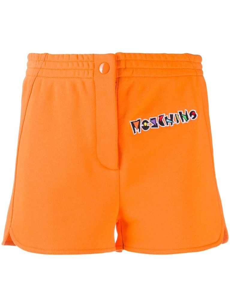 logo embroidered shorts