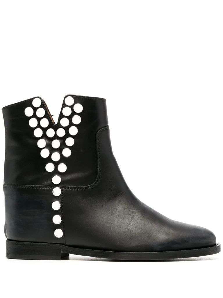 studded leather ankle boots