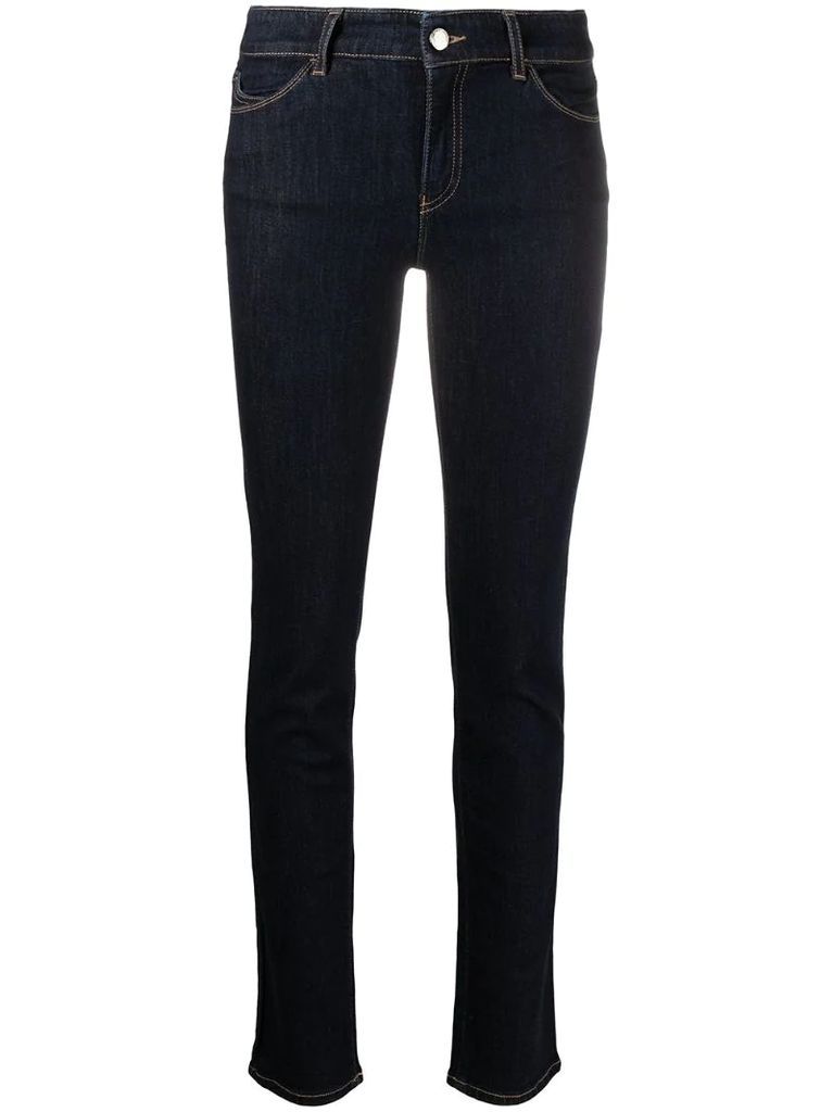 high-rise skinny-cut cotton jeans