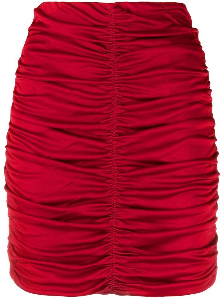 ruched mini skirt