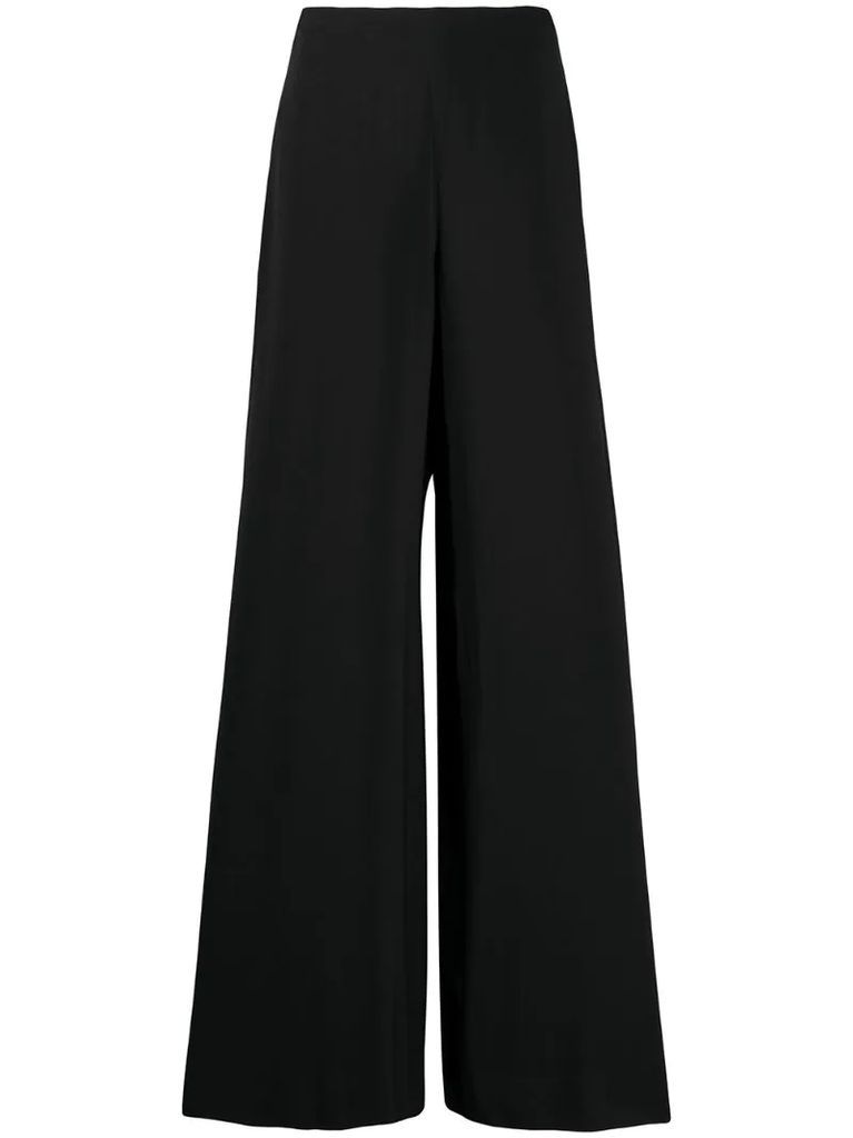 long flared trousers