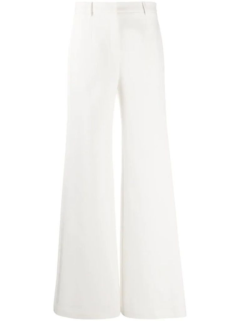 wide-leg flared trousers