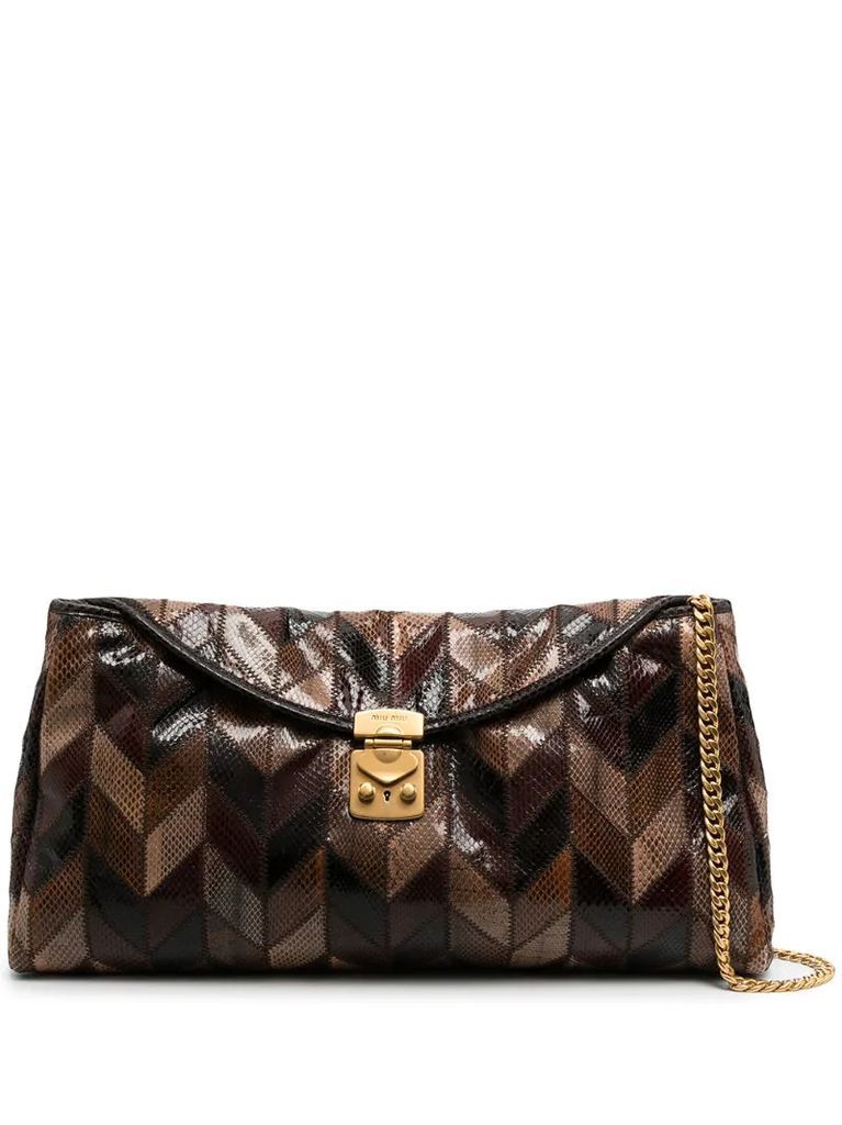 Ayers patchwork clutch bag