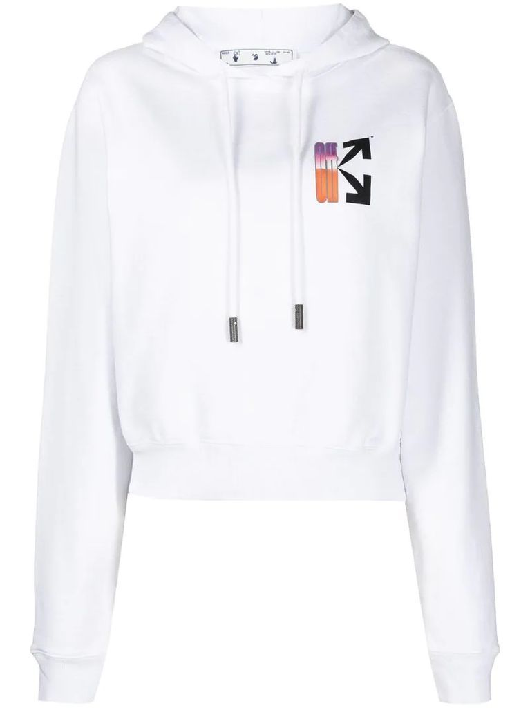 arrow logo cotton hoodie