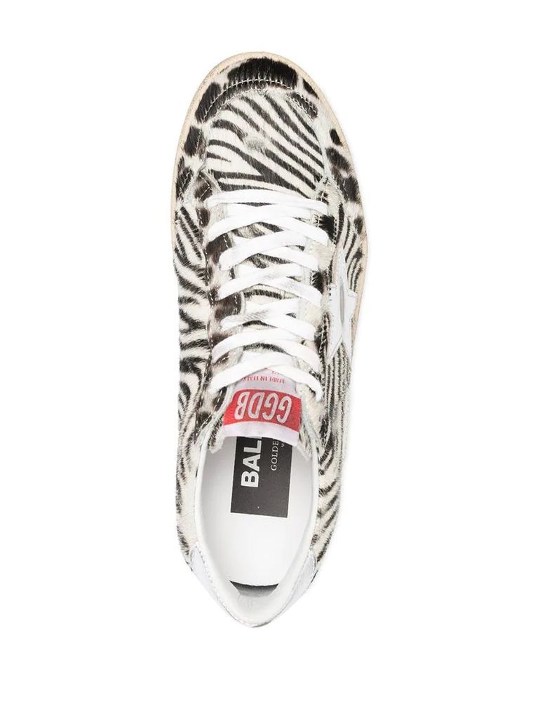 zebra-print low-top sneakers