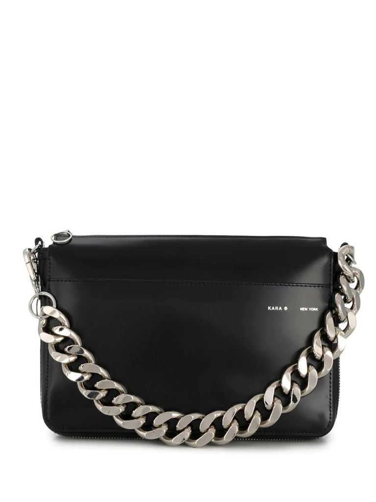 chain-embellished clutch