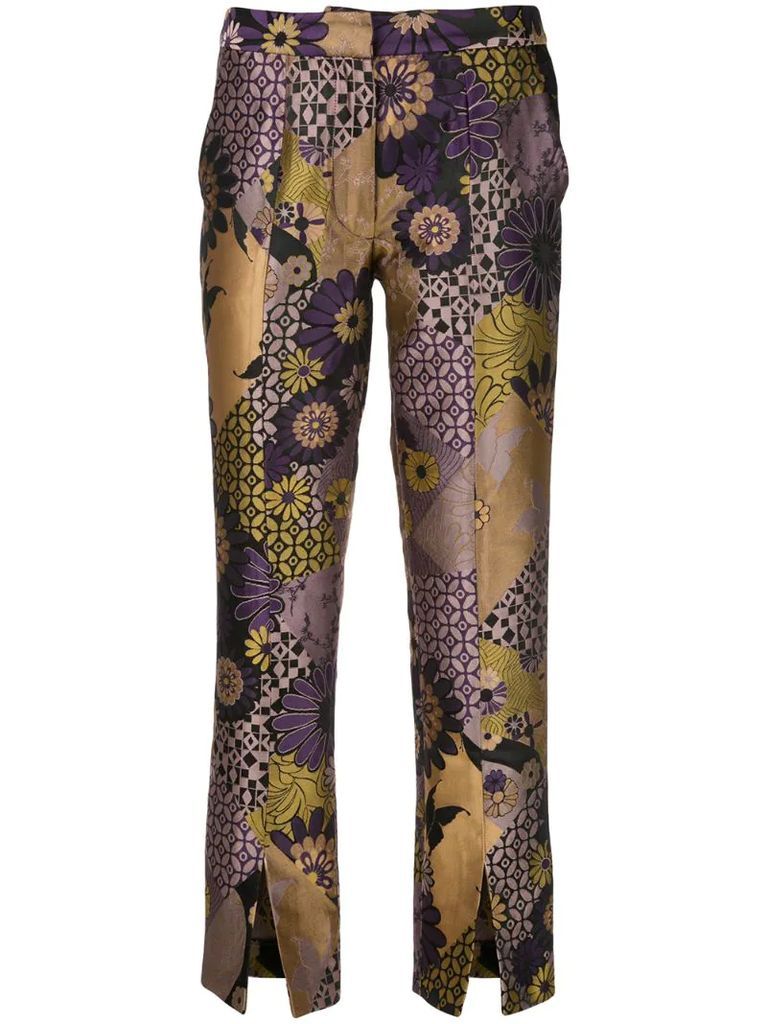 jacquard ankle trousers