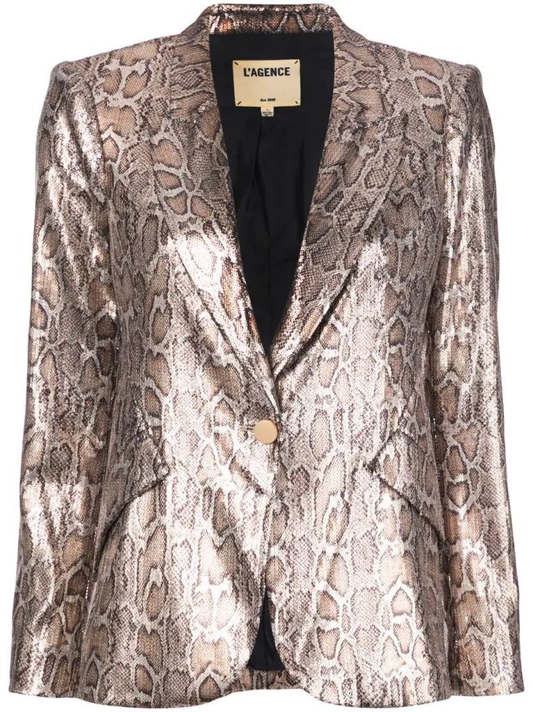 sequin leopard print blazer