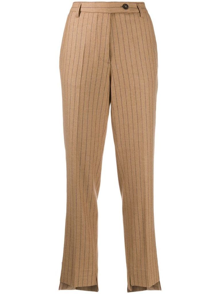 pinstripes tailored trousers