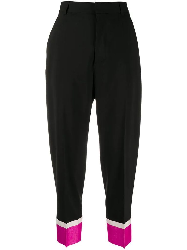 colour block tapered trousers