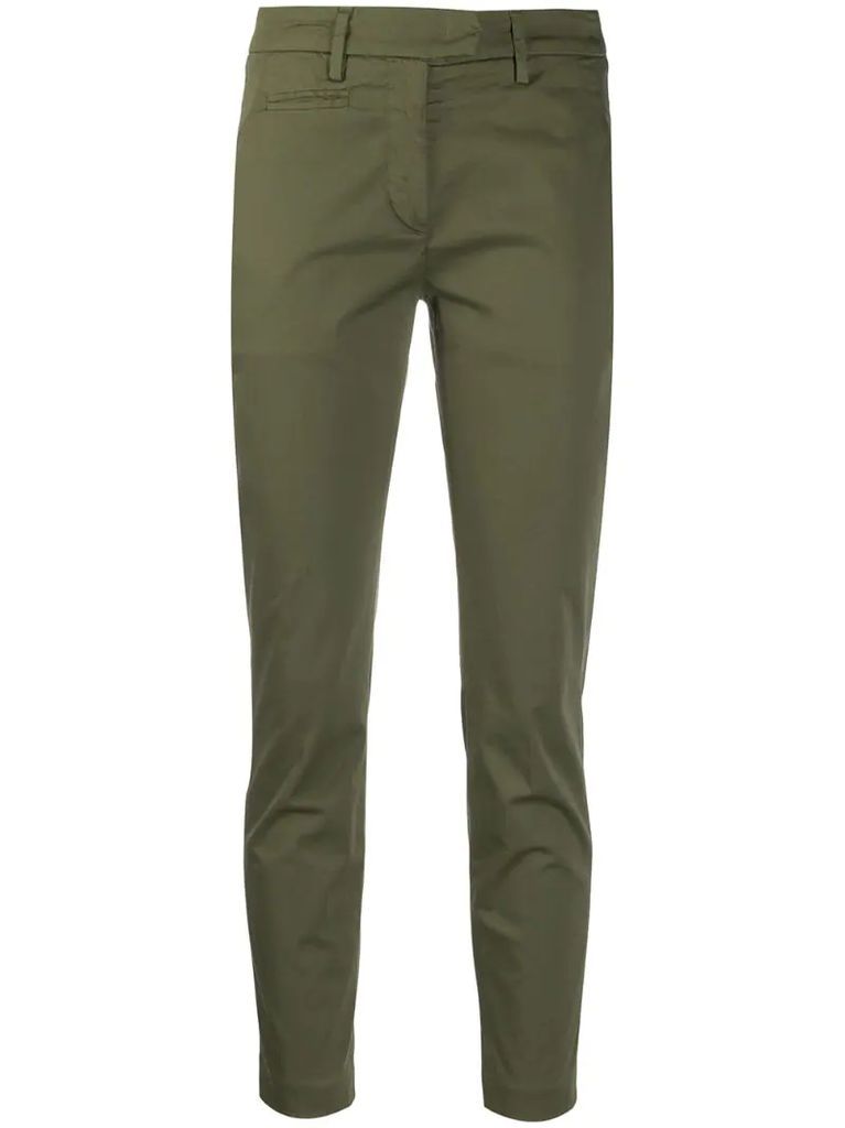 slim-fit tapered leg trousers
