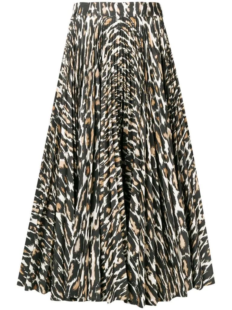 flared leopard print skirt