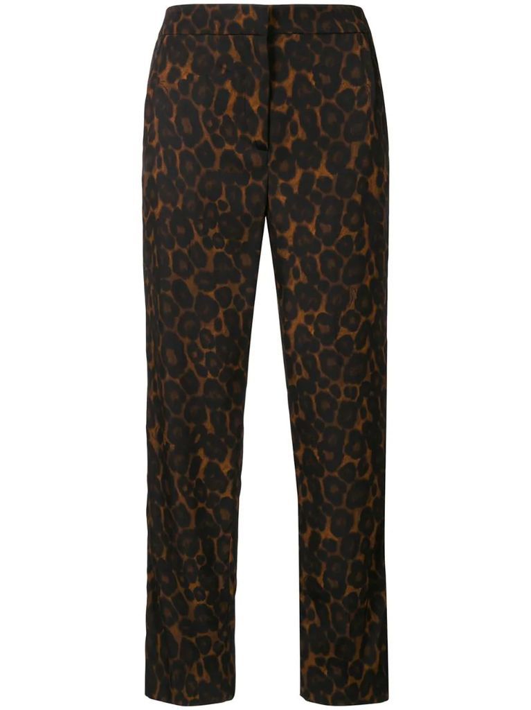 Gianna leopard-print cropped trousers