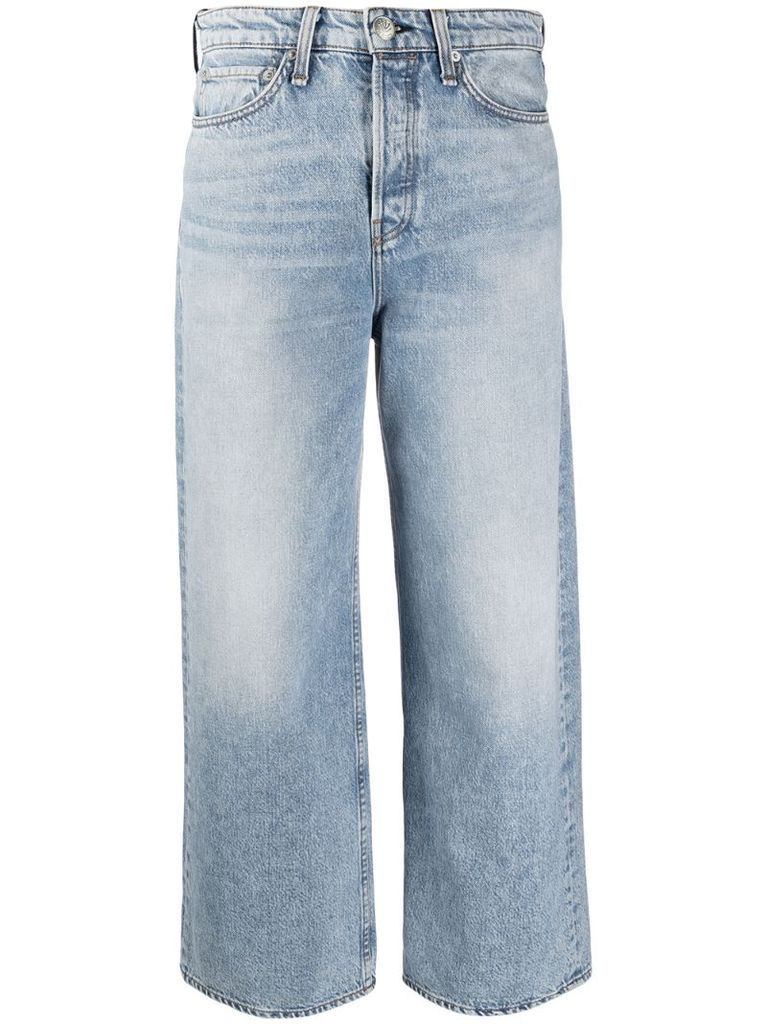 cropped wide-leg jeans