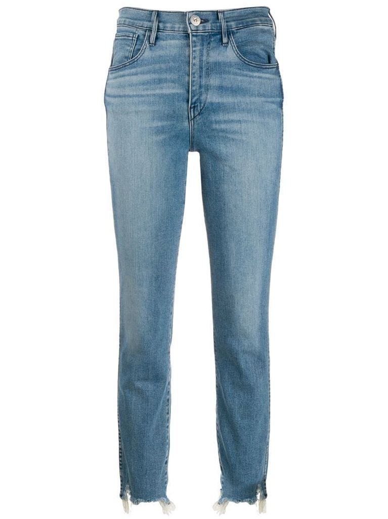 mid rise straight cropped jeans
