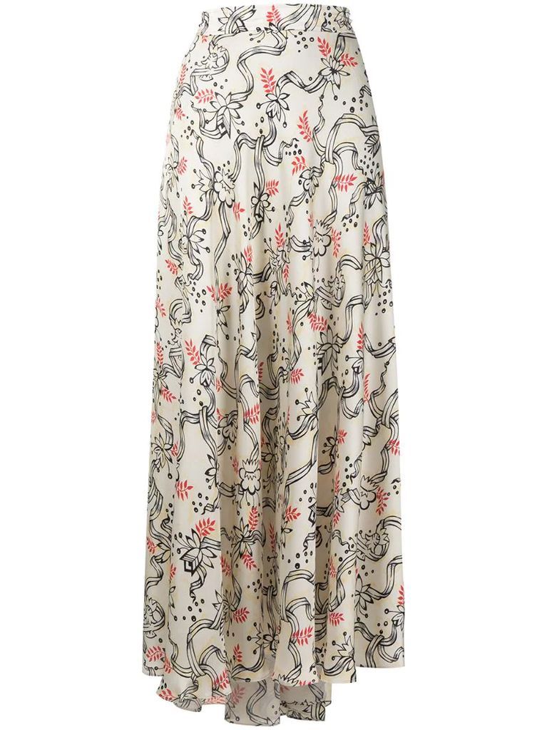 Maxi-Rock floral-print skirt