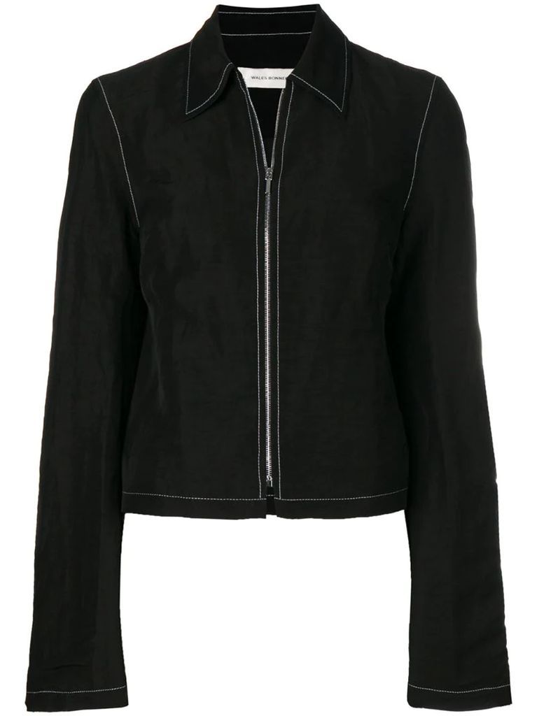 classic collar zipped jacket