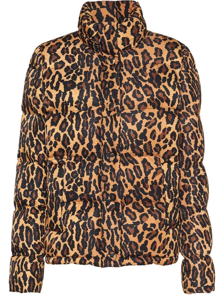 leopard-print padded jacket