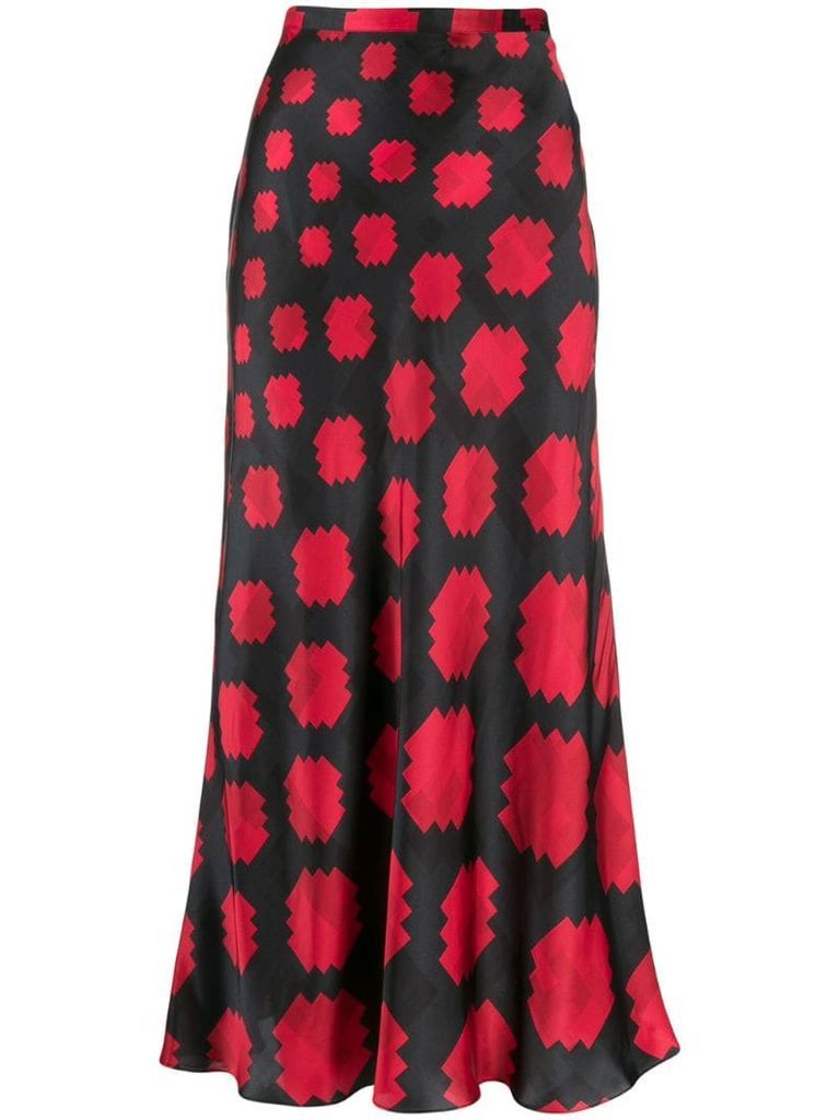 geometric print high-waisted skirt
