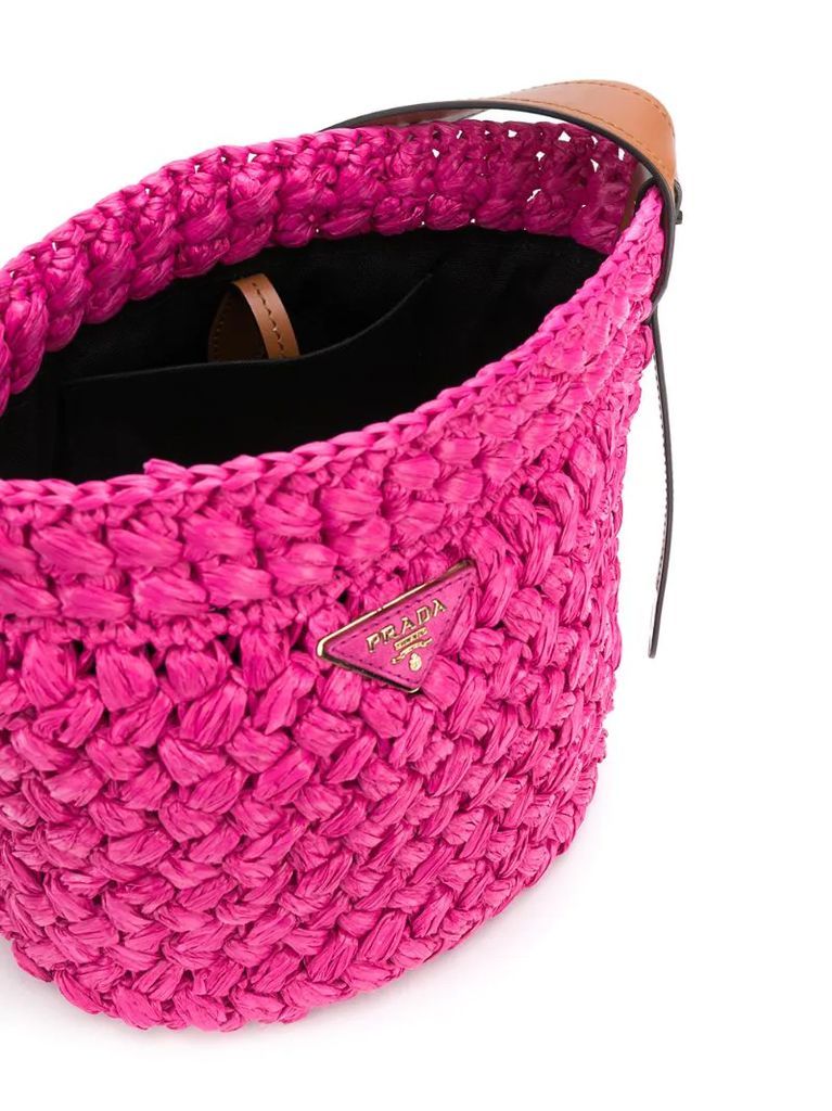 medium woven bucket bag