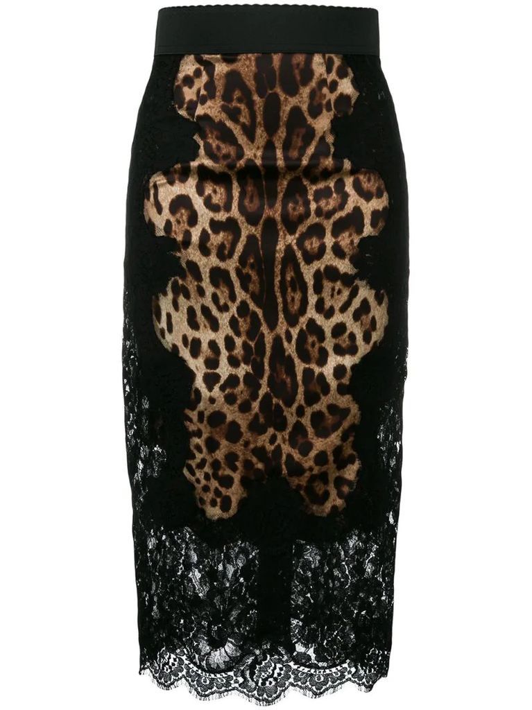 leopard-print pencil skirt