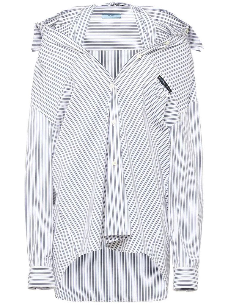 pinstriped loose-fit shirt