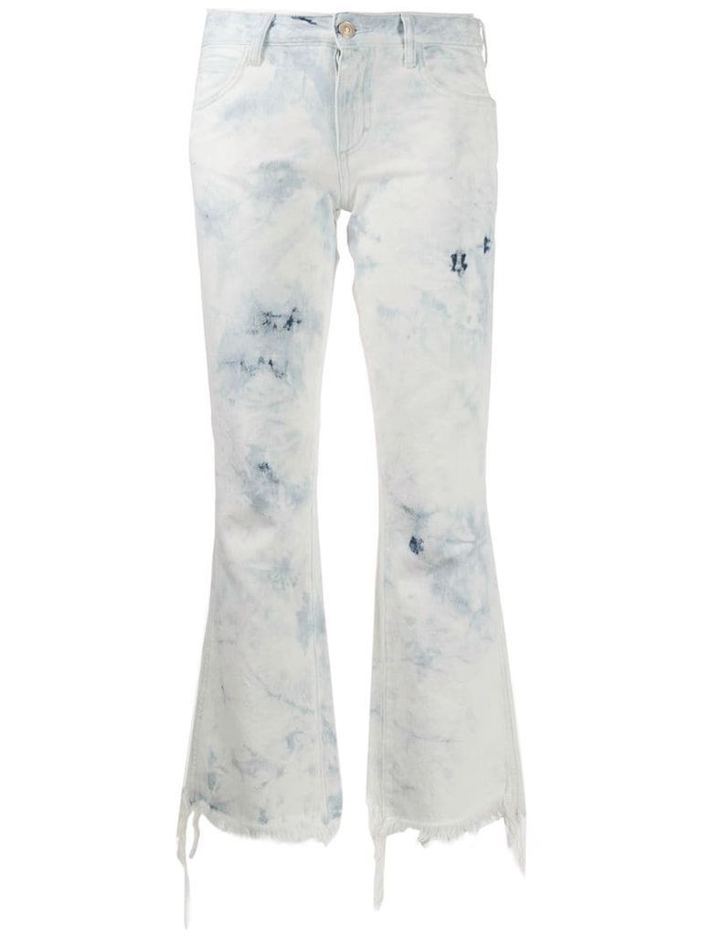 frayed cropped jeans