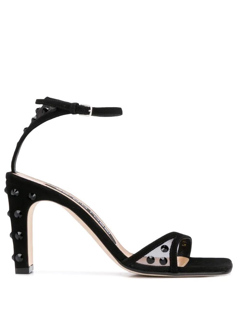 stud-embellished heeled sandals