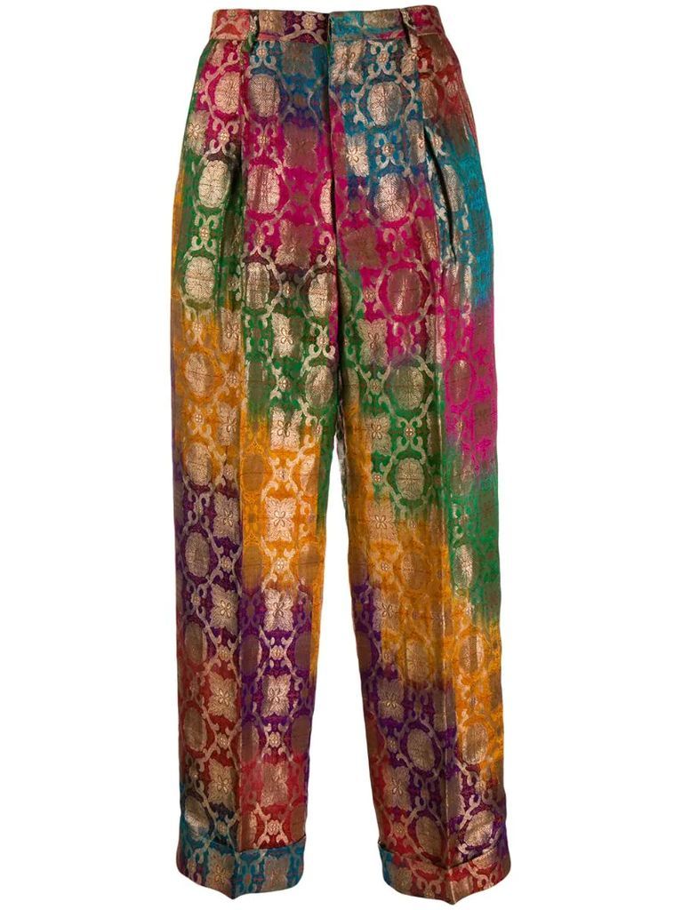 1990's gradient jacquard trousers