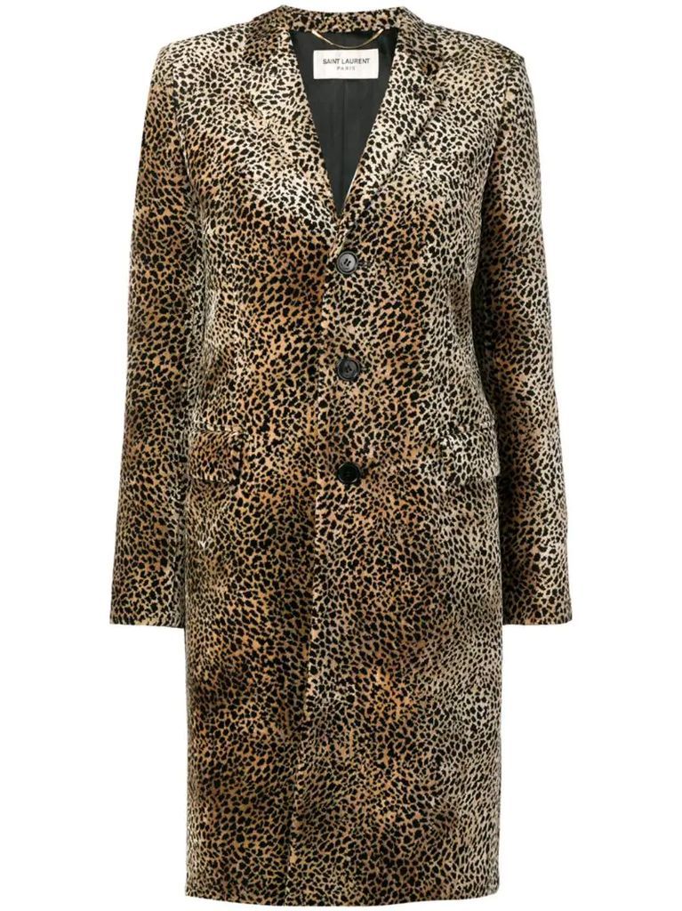 Chesterfield leopard-print coat