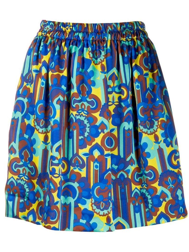 all-over print pouf skirt