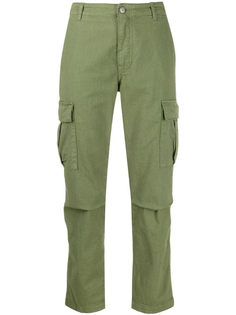 high-waisted cargo trousers