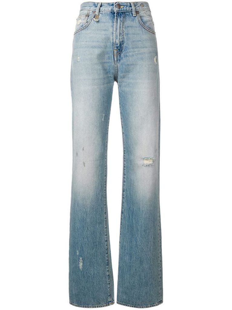 flared distressed jeans