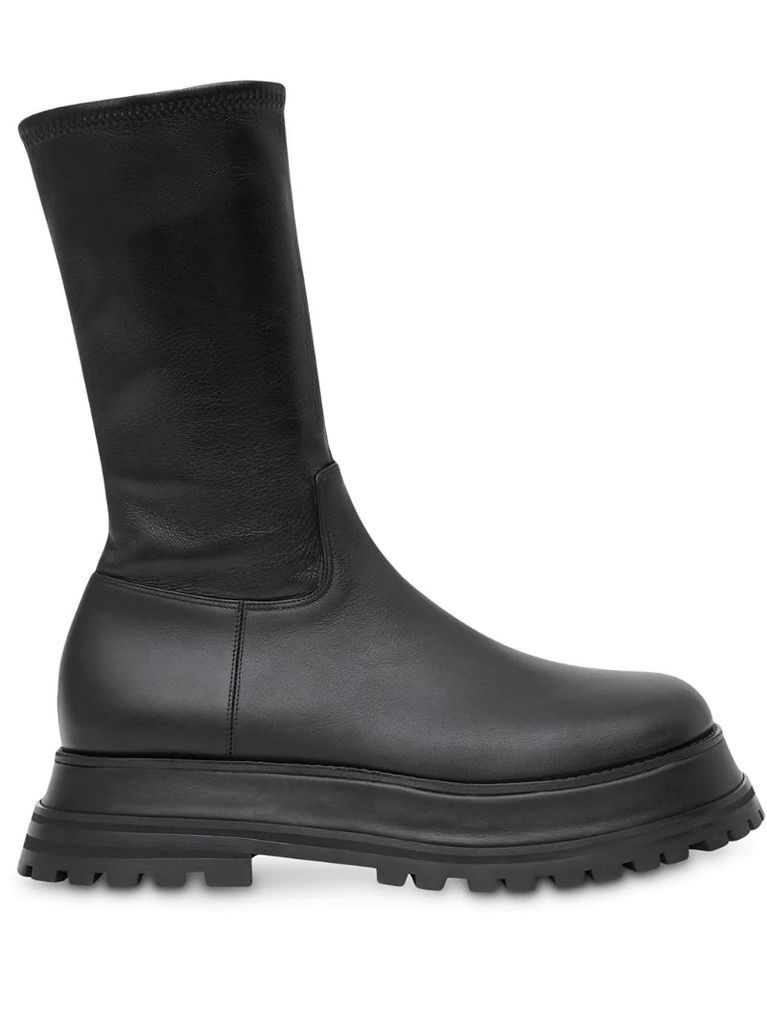 zip-up calf-length boots